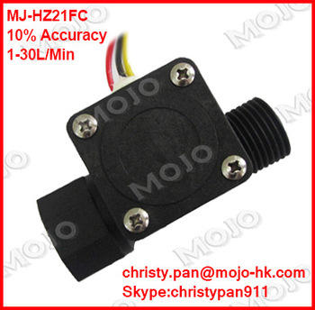 MJ-HZ21FC PBT material water flow sensor 1/2'' treads water flow meter sensor high precision