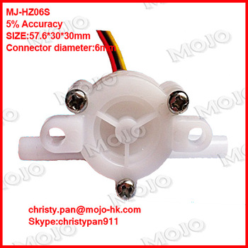 MJ-HZ06S barbed type 6mm POM food material flow water sensor high precision water flow meter sensor