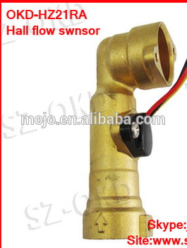 MJ-HW21RA vertical angle Brass material 1-30L/min magnetic water flow sensor