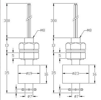 MJ 0835P top bottom controller liquid switch float level switch