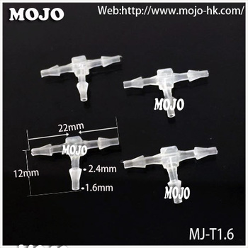 MJ-T1.6 Pipe connector TEE type three way Equal diameter length 1.6mm connector parts