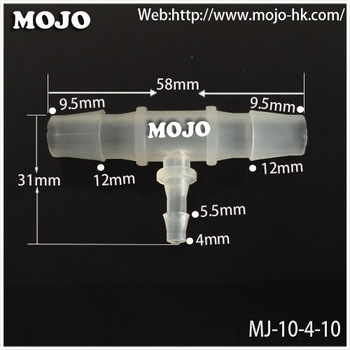 free shipping! MJ-T10-4-10 reducing diameter length Pipe connector TEE type three way connector parts washing way