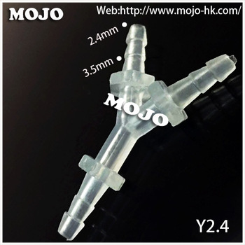 MJ-Y2.4 hose rotating connector/rubber hole Pipe Equal diameter length Pipe connector three way connector parts