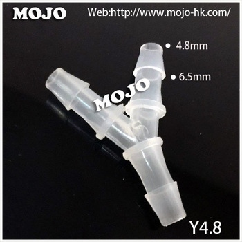 MJ-Y4.8 hose connector/rubber hole Pipe Equal diameter length Pipe connector three way connector parts