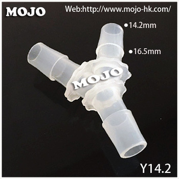 MJ-Y14.2 hose rotating connector/rubber hole Pipe Equal diameter length Pipe connector three way connector parts