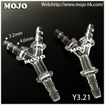 MJ-Y3.21 Y type three way hose connector GPPS hole Pipe connector three way connector parts