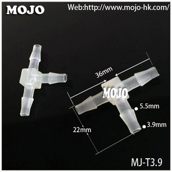 MJ-T3.9 3.9mm connector parts Pipe connector TEE type three way Equal diameter length