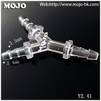 MJ-Y2.41 hose connector GPPS hole Pipe connector three way connector parts