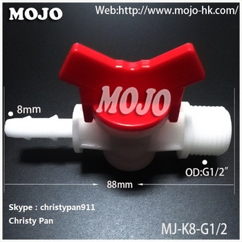 MJ K8 G1 2 Brabed Pipe diameter Male thread PP material water reducing valve