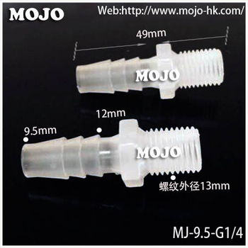 MJ-9.5-G1/4 G1/4” Straight Intubation type plastic pipe connector