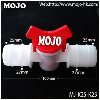 MJ K25 K25 25mm to 25mm Straight Through Plastic Micro water flow Valve