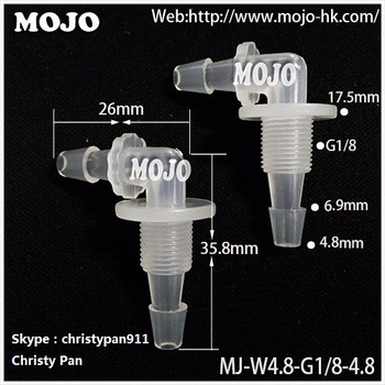 MJ W4 8 G1 8 4 8 PP Wear plate bend Plastic hose connector mounting connector Elbow male thread nipple connector