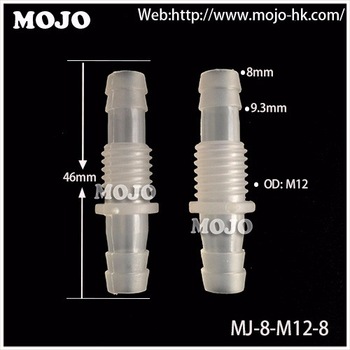 MJ-8-M12-8 PP straight type garden hose connector mounting pipe quick connector