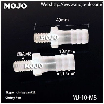 MJ-10-M8 PP straight type Wear plate bend Plastic hose connector mounting pipe quick connector