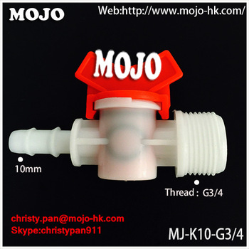 MJ K10 G3 4 Micro water flow Valve pipe fittings union connector Male thread PP material water reducing valve