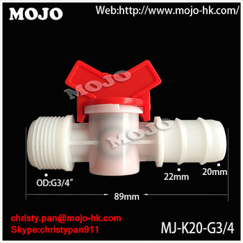 MJ K20 G3 4 Micro Brabed Pipe diameter <font color='red'>Male</font> thread PP material water reducing valve <font color='red'>waterproof</font>