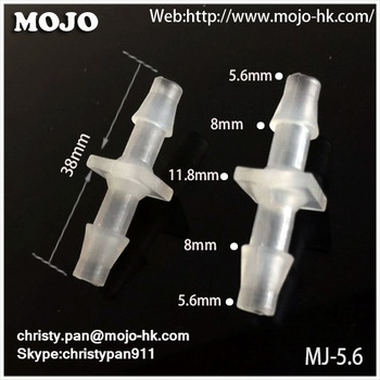 MJ-5.6 hose connector Straight hose diameter PP Transparent pipe fitting flexible rubber hose