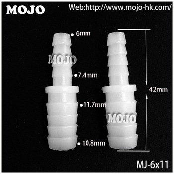 MJ-6X11 hose connector Straight hose diameter PP Transparent pipe fitting hose fitting