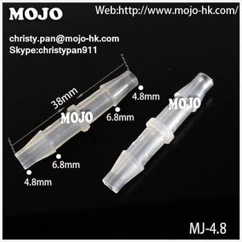 MJ-4.8 hose connector Straight hose diameter PP Transparent pipe fitting