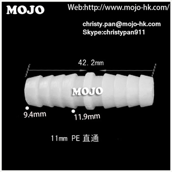 MJ-11 PE hose connector Straight hose diameter PP Transparent pipe fitting