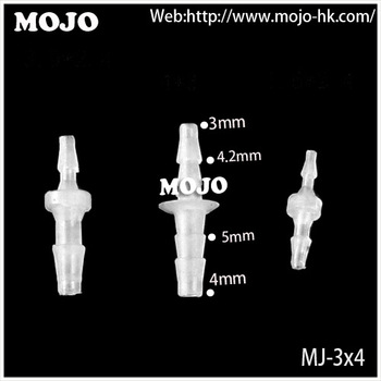 MJ-3X4 hose connector Straight hose diameter PP Transparent pipe fitting flexible rubber hose