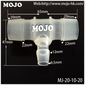 free shipping! MJ-T20-10-20 T type reducing diameter length Pipe connector TEE type three way connector parts washing way