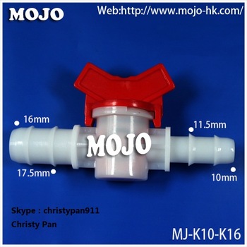 MJ K10 K16 PP material Straight Through Plastic Micro water flow Valve water pump switch