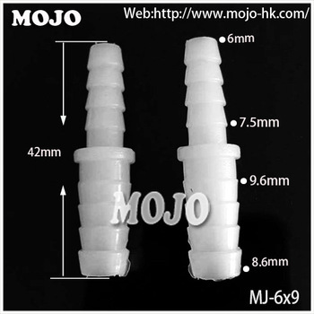 MJ-6X9 hose connector Straight hose diameter PP Transparent pipe fitting flexible hose