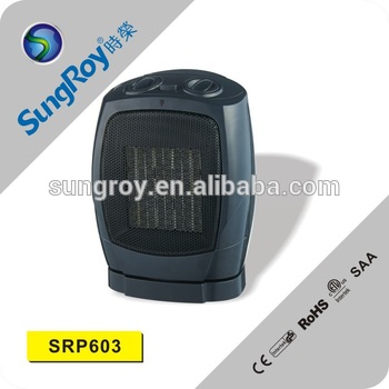 PTC heater SRP603 with adjustable thermostat and oscillation ceramic heater mini heater with CE GS ETL ROHScertificates