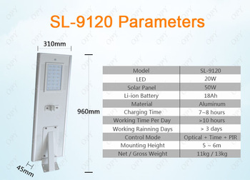 20W All In One 20W Solar Street Light Charge Controller