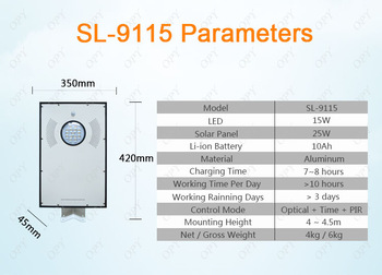 15W Out Door Solar Led Street Lighting