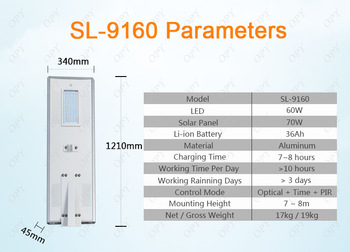 60W Led Street Light Luminaire Motion Sensor