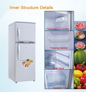 132l combo top freezer solar refrigerators