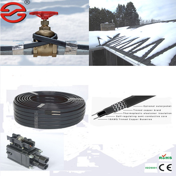 Top quality fire retardant explosion proof self regulating heat trace <font color='red'>cable</font> for pipe <font color='red'>roof</font> <font color='red'>gutter</font>
