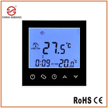 Auto <font color='red'>digital</font> full <font color='red'>touch</font> <font color='red'>screen</font> <font color='red'>thermostat</font> for <font color='red'>room</font> heating