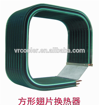 Tube finned g shaped copper tube aluminum fin condenser