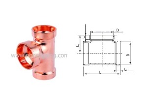 Equal Copper Tee for Plumbing / HVAC