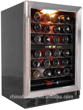 58 Bottle Capacity wine cooler Single Zone Compressor Cooling Built in or Free Standing Wine Cellar