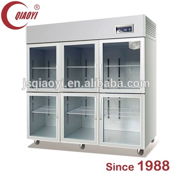 stainless steel supermarket kitchen vegetable refrigerator