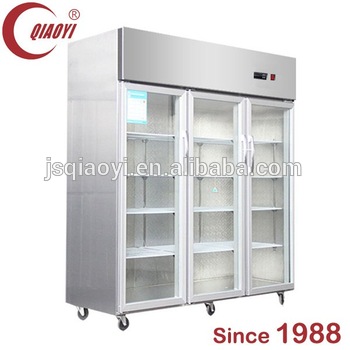 Glass sliding door vertical soft drink Merchandiser display refrigerator