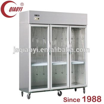2 glass door kitchen pastry display refrigerator