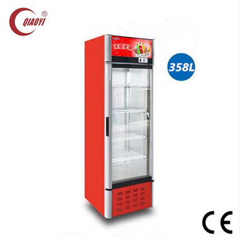 358L single Glass door shop beverage display cooler