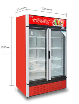 C0 2 big glass door pepsi coke display fridge refrigerator 588L