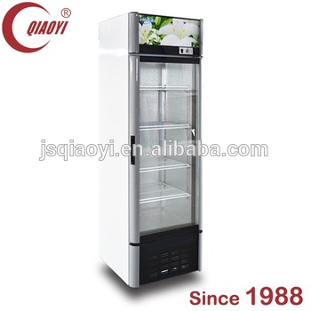 upright glass door supermarket soft drink cooler