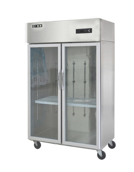 B2 direct cooling double glass door showcase refrigerator 1100L