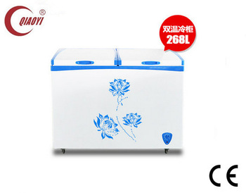 high quality 2 door chest refrigerator and freezer deep freezer 268L