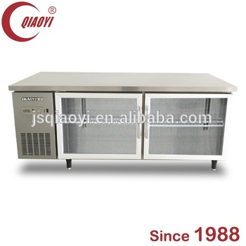 2 Door Commercial S S Pizza Prep Table Refrigerator For Cafeteria