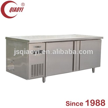 Auto defrost 2 door Kitchen worktable deep freezer