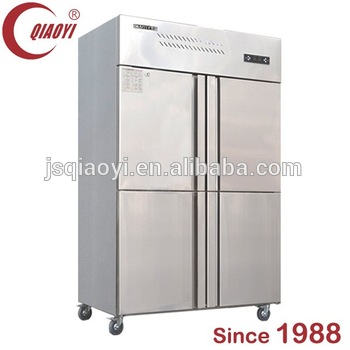 Auto defrost 2 door Kitchen worktable deep freezer