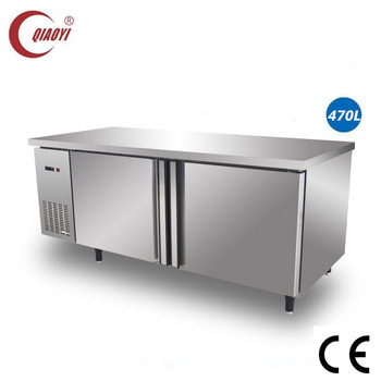 stainless steel Kitchen Tableware 2 Compartment refrigerator undercounter